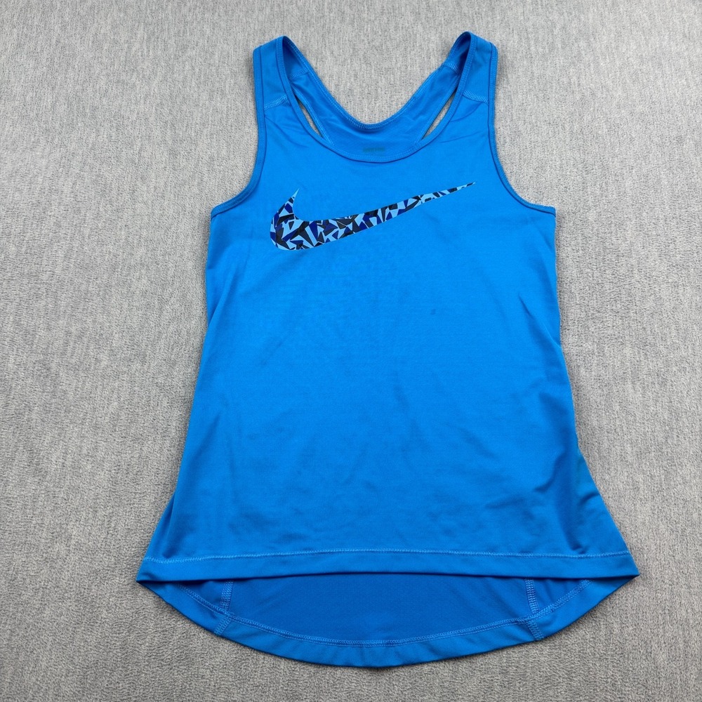Nike Pro Tank Top Womens Small Blue Dri-FIT Performance Workout Gym Yoga Running